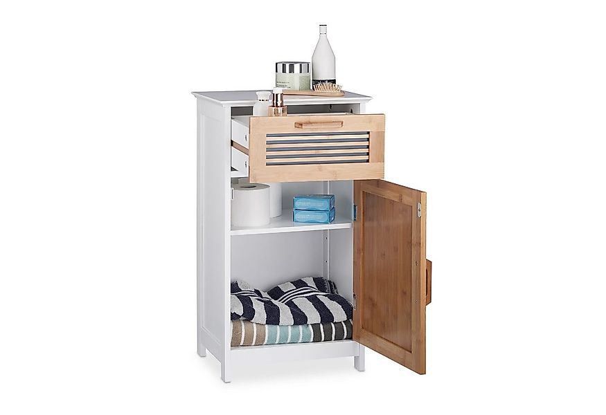relaxdays Badregal Badschrank schmal mit Schublade günstig online kaufen