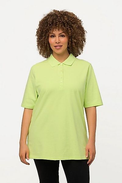 Ulla Popken T-Shirt Poloshirt Piqué Polokragen Samt-Knopfleiste günstig online kaufen