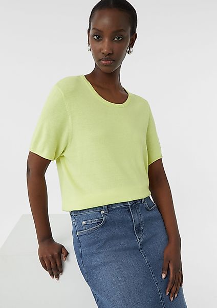 comma casual identity Kurzarmshirt Semi-transparenter Strickpullover günstig online kaufen