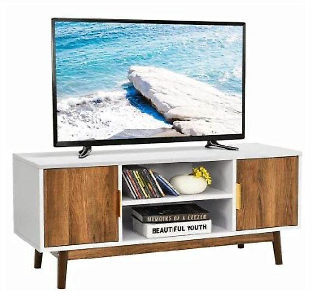 COSTWAY® TV-Ständer Fernsehschrank Holz braun/weiß günstig online kaufen