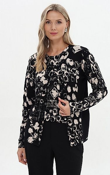 Passioni 2-in-1-Strickjacke mit Allover-Muster günstig online kaufen