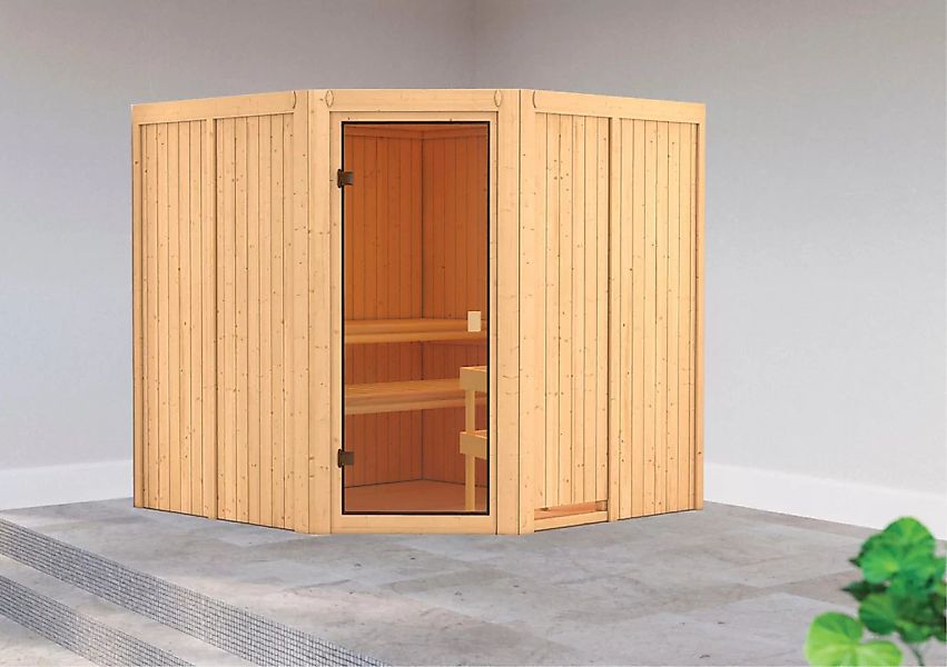 welltime Sauna »Merkur«, (Set), 9 kW-Ofen mit ext. Steuerung günstig online kaufen
