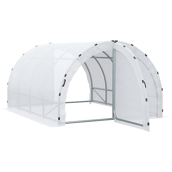 Outsunny Gewächshaus Tunnel Garten 12 m² Bodenfläche 4L x 3B x 2H m Verstär günstig online kaufen