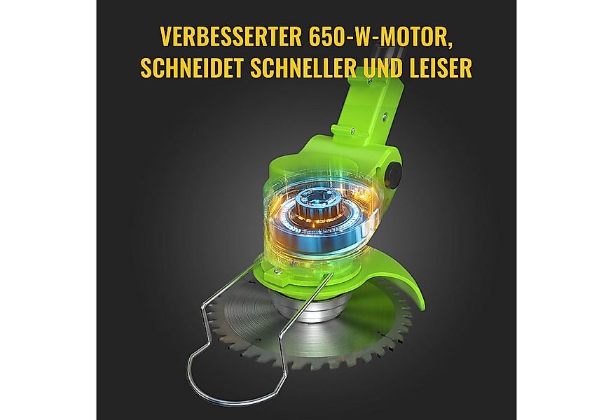 CONENTOOL Akku-Rasentrimmer mit verstellbarem Teleskopstiel, 15 cm Arbeitsb günstig online kaufen