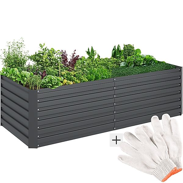tectake Hochbeet Pflanzenkasten Blomma, 880l, verzinkt, günstig online kaufen