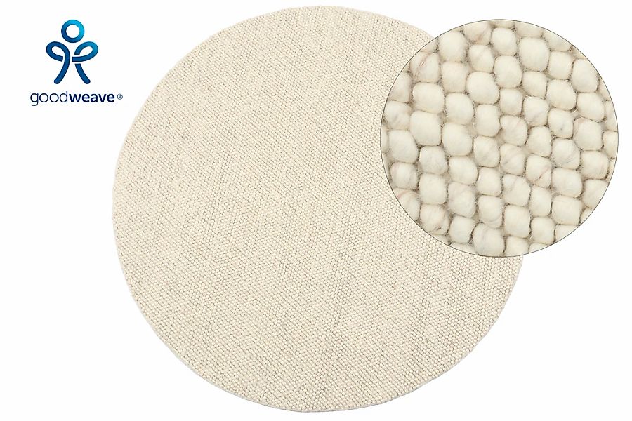 LeGer Home by Lena Gercke Teppich "Ainhoa, handgewebt, Wolle" rund 12 mm Hö günstig online kaufen