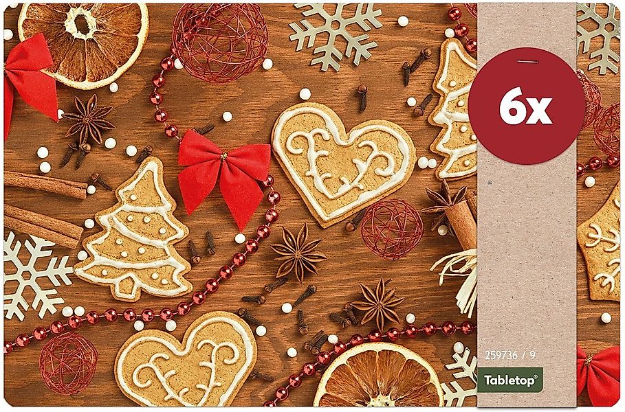 matches21 HOME & HOBBY Platzset Abwaschbare Tischsets 6er Set Weihnachten K günstig online kaufen