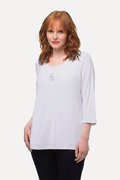 Ulla Popken T-Shirt Shirt Ziersteine Classic Rundhals 3/4-Arm günstig online kaufen