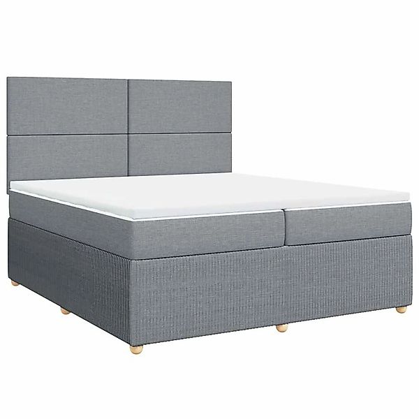 vidaXL Boxspringbett mit Matratze Hellgrau 200x200 cm Stoff 3294456 günstig online kaufen