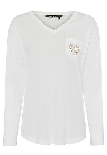 MARC AUREL Langarmshirt mit Strass-Logo günstig online kaufen