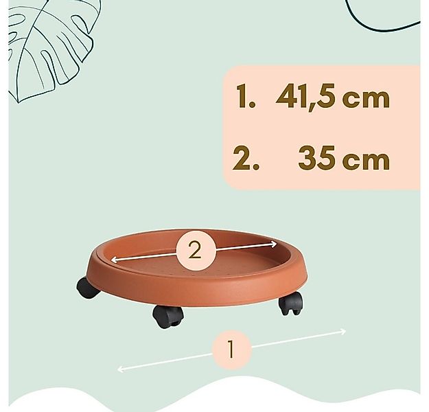 GarPet Pflanzenroller 2er Set Pflanzen Roller Outdoor Rollbrett Blumen Topf günstig online kaufen