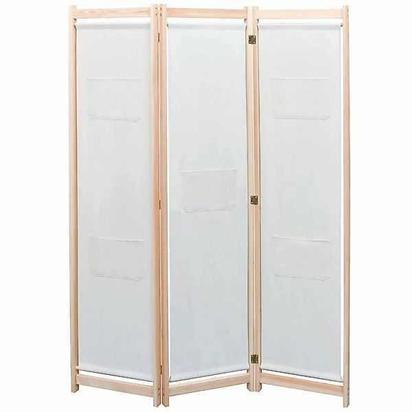vidaXL 3-teiliger Raumteiler Creme 120 x 170 x 4 cm Stoff günstig online kaufen