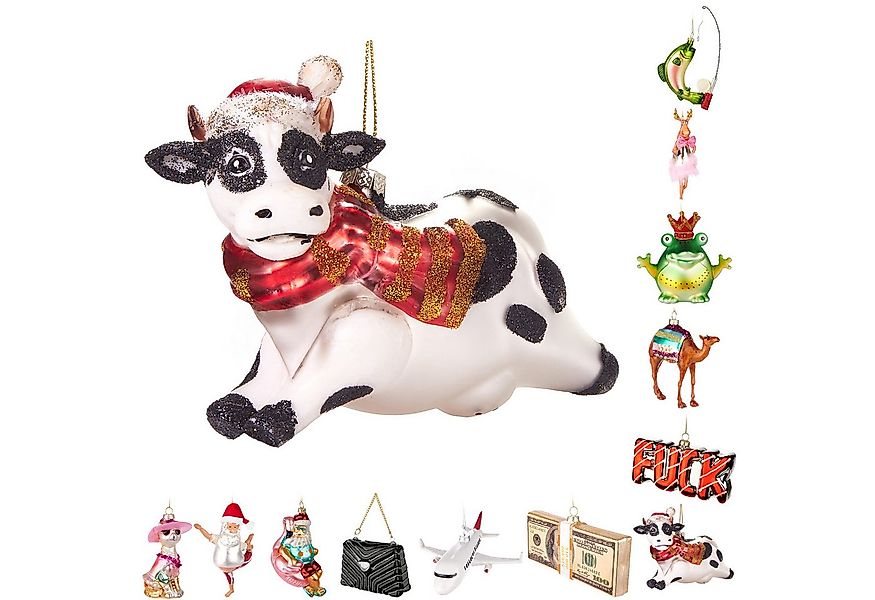 BRUBAKER Weihnachtsbaumkugel Handbemalte Weihnachtskugel - viele lustige Mo günstig online kaufen