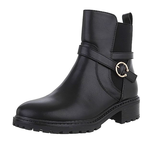 Ital-Design Damen Freizeit Stiefelette (88489436) Blockabsatz Flache Stiefe günstig online kaufen