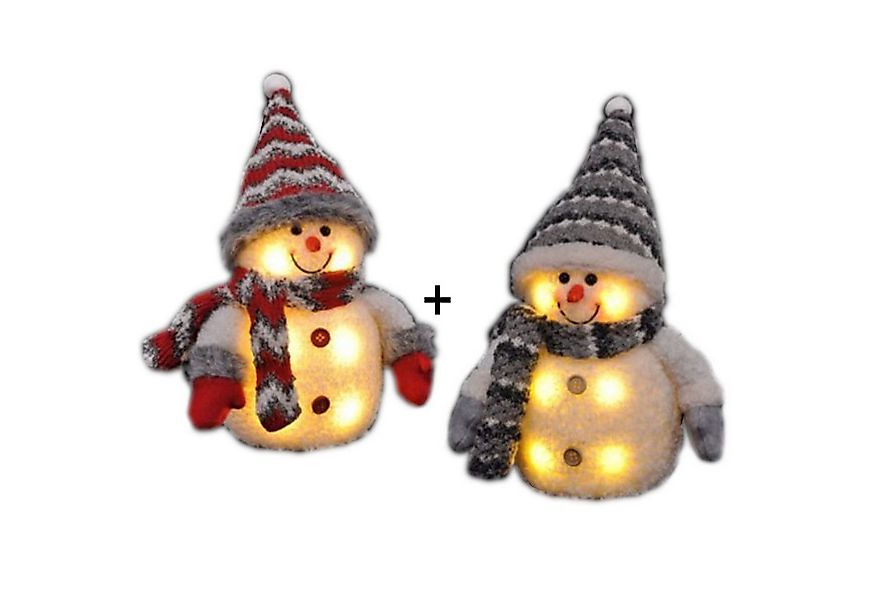 Gravidus LED-Dekofigur 2er Set Dekofigur Schneemann LED Weihnachtsdeko günstig online kaufen