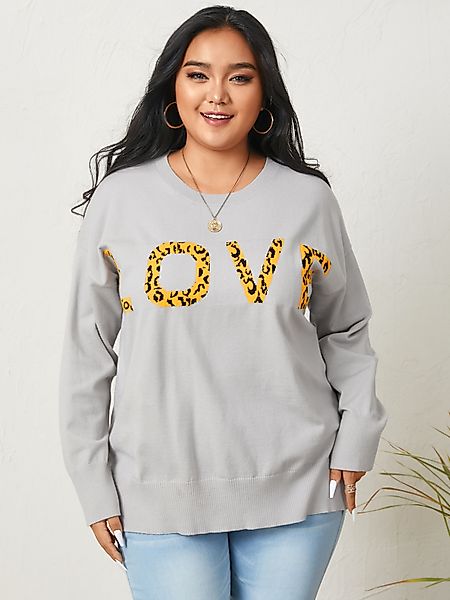YOINS Plus Pullover in Größe Letter mit langen Ärmeln günstig online kaufen