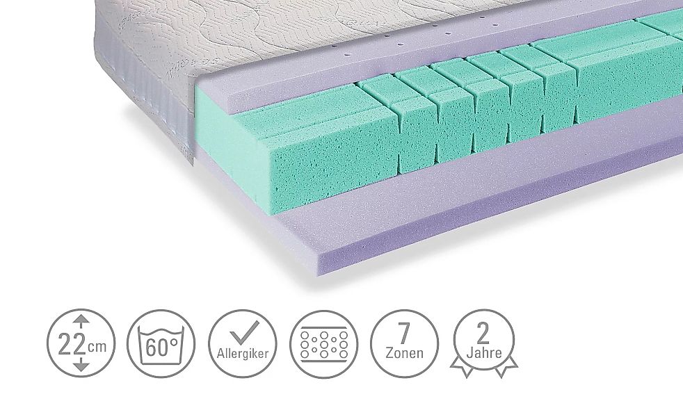 Schaumstoff-Matratze  Sea Dream Gel - weiß - 180 cm - 22 cm - Matratzen & L günstig online kaufen