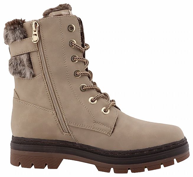 TOM TAILOR Schnürstiefelette "Tom Tailor Stiefelette Lederimitat/Textil" günstig online kaufen