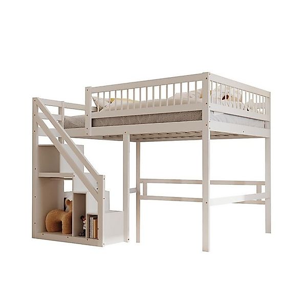 Sweiko Etagenbett Kinderbett Holzbett (Treppe mit Aufbewahrungsschrank, Mas günstig online kaufen