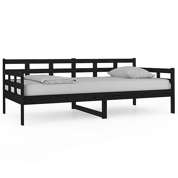 vidaXL Bett, Tagesbett Schwarz Massivholz Kiefer 90x190 cm günstig online kaufen