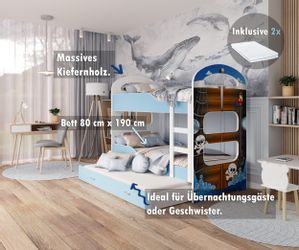 AJKmeble Hochbett 80x160cm und 80x190cm in günstig online kaufen