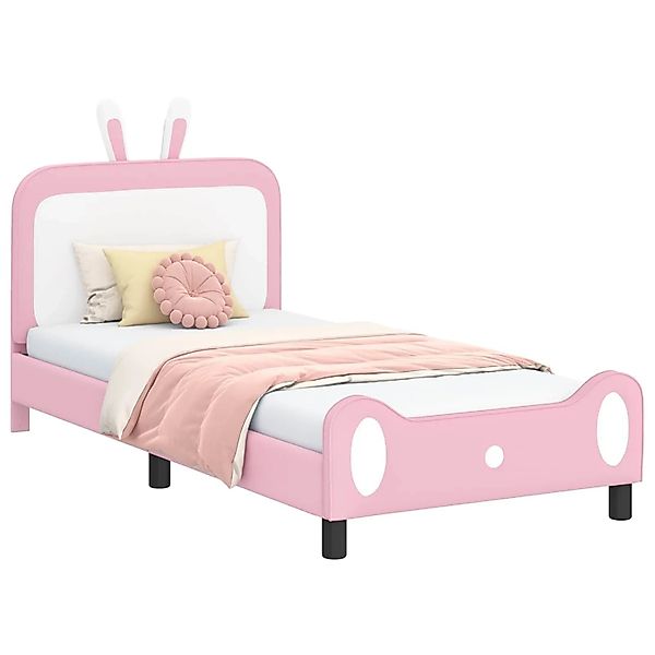 vidaXL Kinderbettgestell mit Kopfteil Rosa 80 x 200 cm PU 42011090 günstig online kaufen