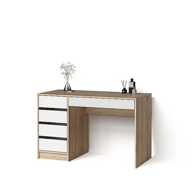 Livinity® Schminktisch Imola, Weiß/Sonoma/Sonoma, 120 cm günstig online kaufen