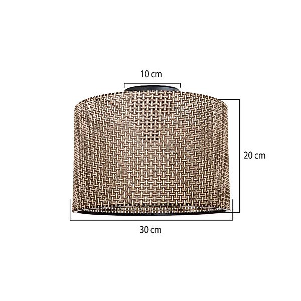 Deckenleuchte Goza, braun gemustert, Stoff, Ø 30 cm günstig online kaufen
