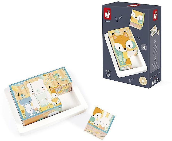 Janod Würfelpuzzle Pure, 6-Würfel-Tablett, Puzzleteile günstig online kaufen