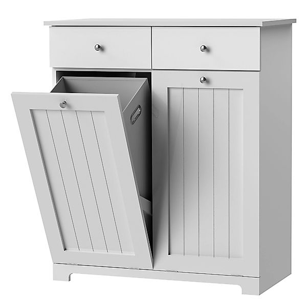 ML-Design Wäscheschrank mit 2 Ausklappbaren Wäschesäcken Grau 75x37x90 cm M günstig online kaufen