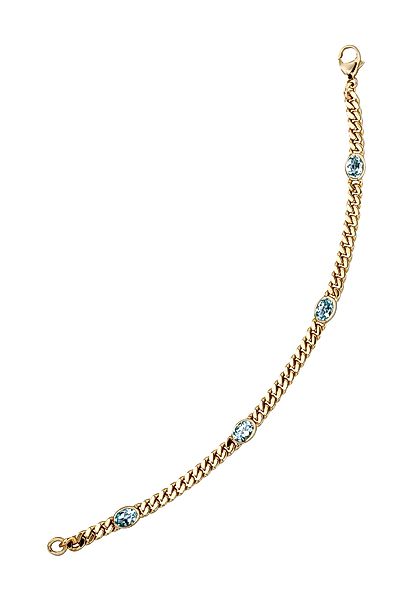 JOBO Goldarmband "Armband mit Blautopas", 585 Gold massiv 19 cm günstig online kaufen