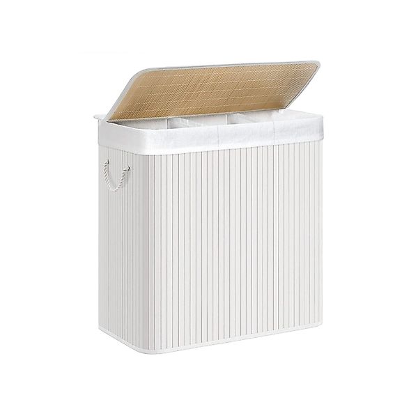Songmics Wäschekorb 3 Sortierfächern 40 cm x 60 cm x 61,5 cm Weiß 150 l günstig online kaufen
