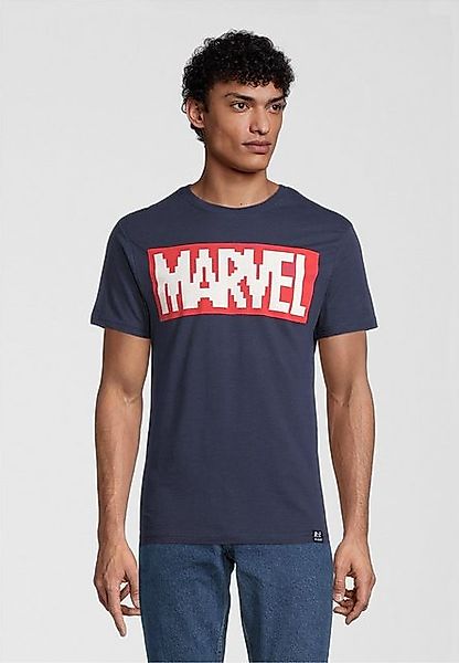 Recovered T-Shirt Marvel Pixel Logo Navy mit coolem Marvel-Print günstig online kaufen