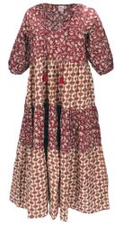 Guru-Shop Midikleid Boho Baumwoll Maxikleid, gestuftes günstig online kaufen