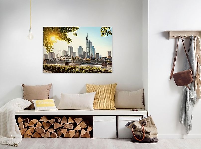 Bricoflor Wandbild Mit Skyline Von Frankfurt Stadt Leinwandbild Ideal Für K günstig online kaufen