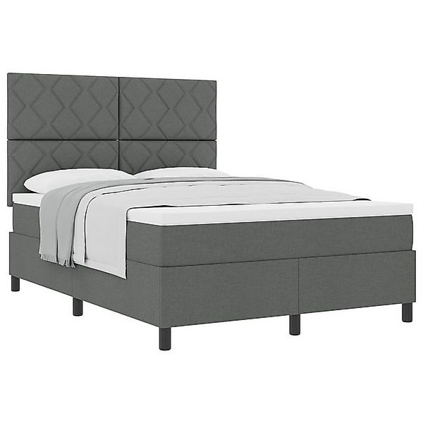 vidaXL Bett Boxspringbett mit Matratze Dunkelgrau 160x200 cm Stoff (1-tlg) günstig online kaufen
