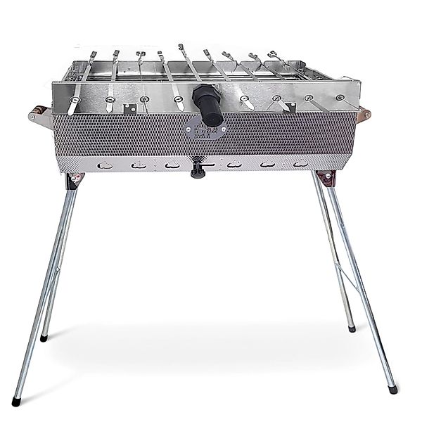 Grillpeter Mangal Set Taschkent Schaschlikgrill mit 9er Drehspieß Spieße Mo günstig online kaufen