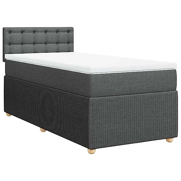 vidaXL Boxspringbett mit Matratze Dunkelgrau 100x200 cm Stoff 3289682 günstig online kaufen