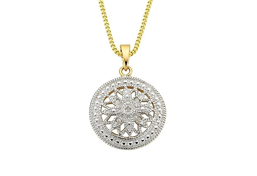 Diamonds by Ellen K. Kette mit Anhänger Silber 925 vergoldet mit 5x Diamant günstig online kaufen