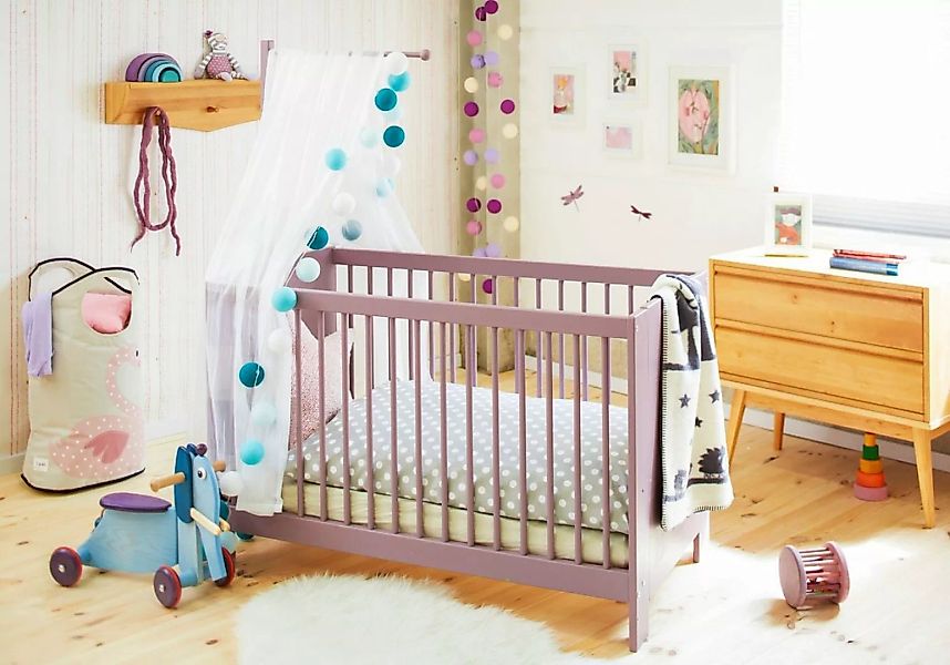 BioKinder - Das gesunde Kinderzimmer Babybett Niklas, 60x120 cm mit Himmels günstig online kaufen
