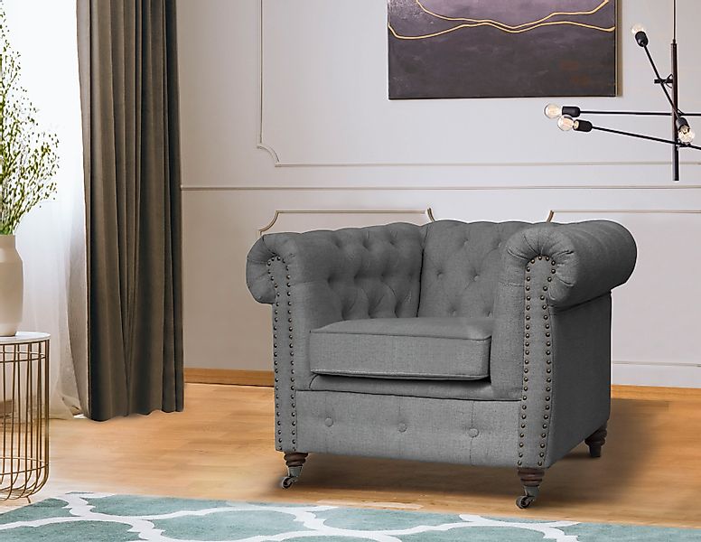 Home affaire Chesterfield-Sessel »Aarburg Sessel«, aufwändige Knopfheftung günstig online kaufen
