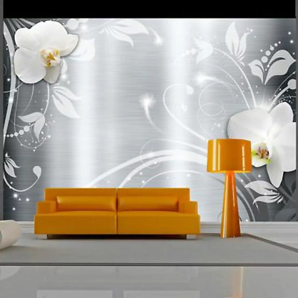artgeist Fototapete Orchids on steel mehrfarbig Gr. 150 x 105 günstig online kaufen