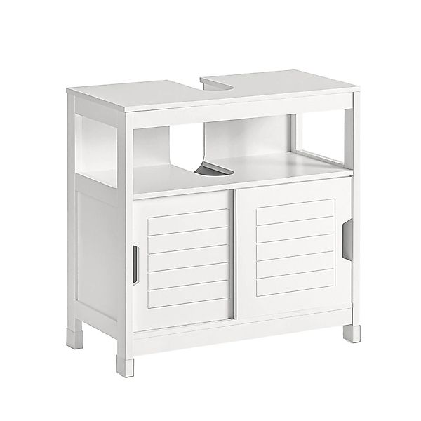 SoBuy Waschbeckenunterschrank Badschrank mit Fußpolster 60x60x30cm Weiß FRG günstig online kaufen