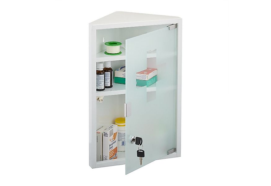 relaxdays Medizinschrank mit Glastür weiß günstig online kaufen