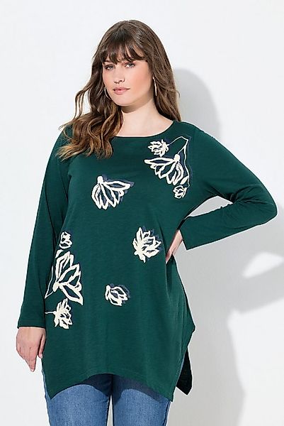 Ulla Popken T-Shirt Shirt A-Linie U-Boot-Ausschnitt Langarm günstig online kaufen