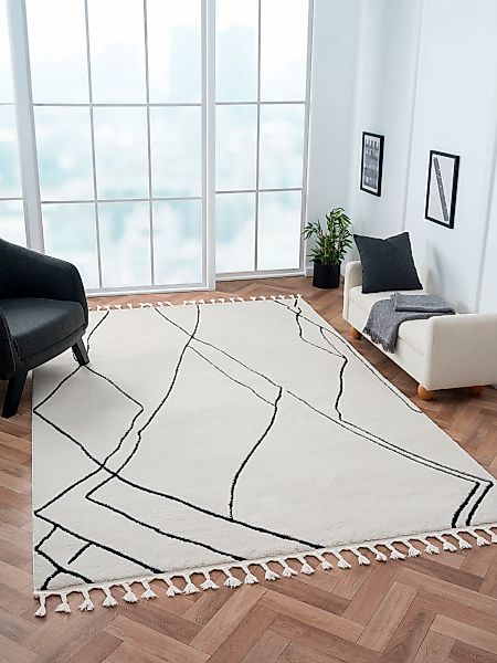 Myflair Möbel & Accessoires Hochflor-Teppich »Moroccan Drawline Lagerräumun günstig online kaufen