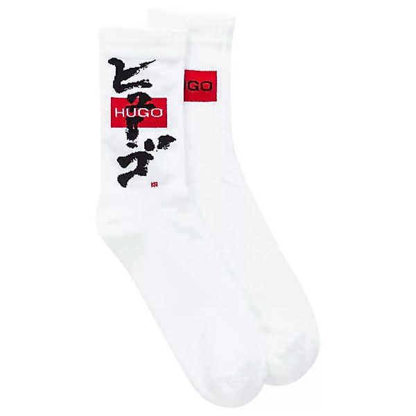 Hugo Rib Kanji Socken 2 Paare EU 43-46 White günstig online kaufen