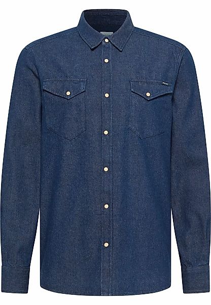 MUSTANG Langarmhemd "Style Duver", Kentkragen, Druckknopfverschluss günstig online kaufen
