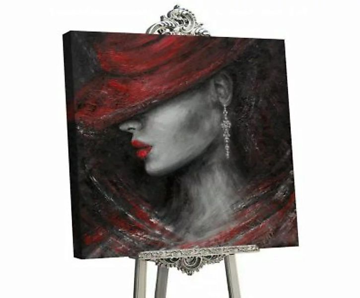 YS-Art™ "Gemälde Acryl ""Still"" handgemalt auf Leinwand 90x90 cm" rot Gr. günstig online kaufen