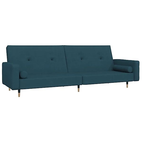 vidaXL Schlafsofa 2-Sitzer mit 2 Kissen Blau Samt 375748 günstig online kaufen